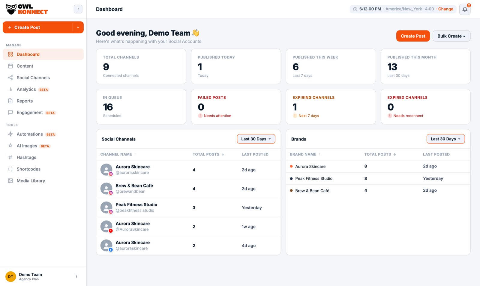 Connect a social channel