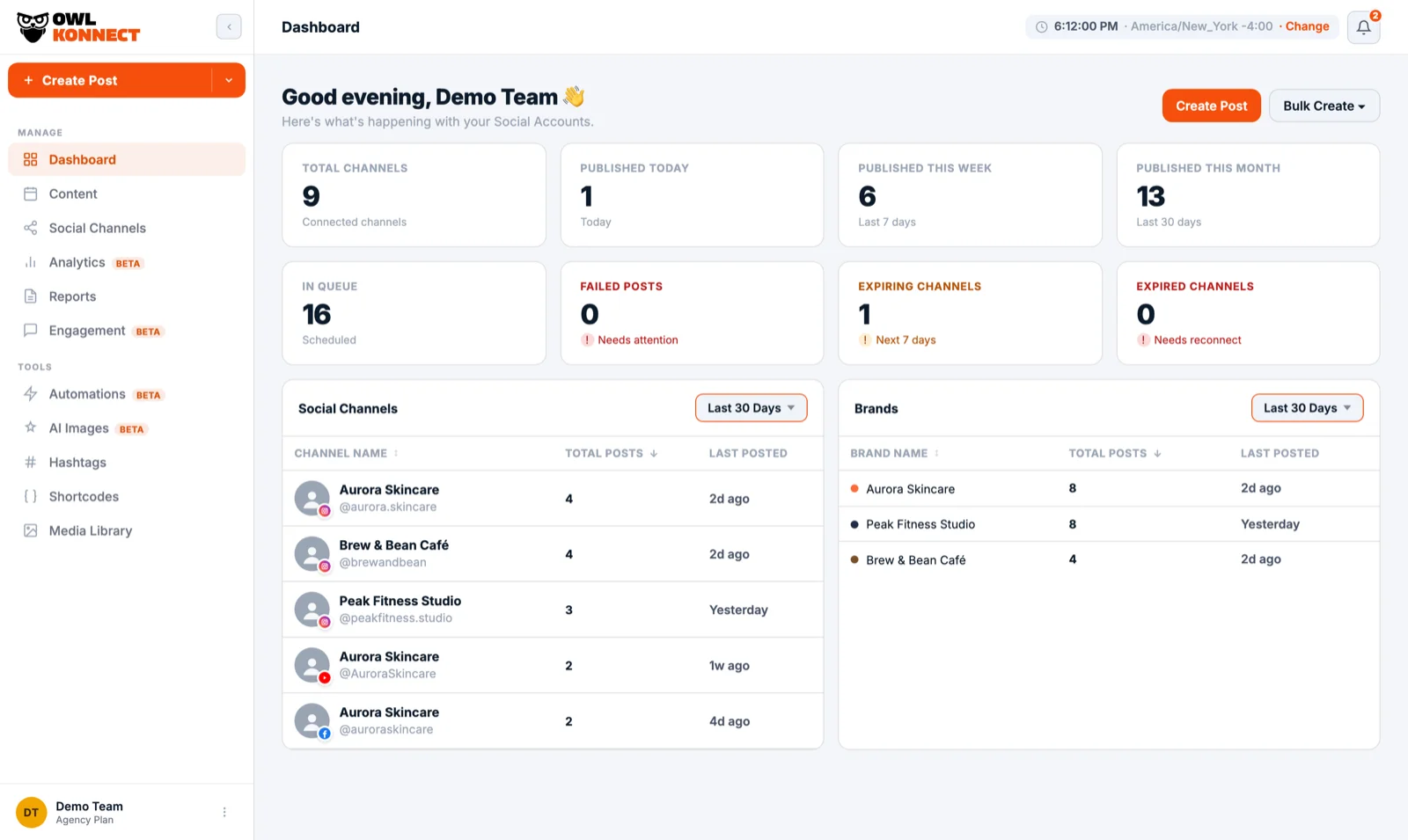 Connect a social channel
